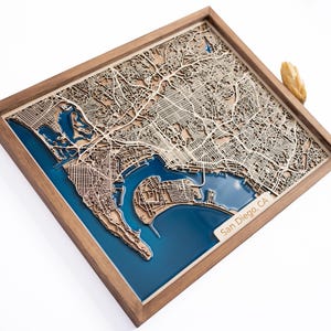 San Diego Wood Map | Wood and Epoxy