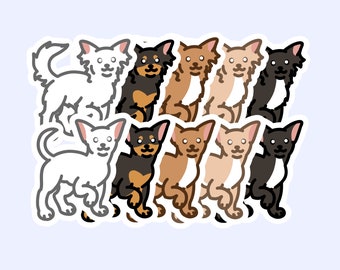 Chihuahua Dog Sticker - Vinyl Sticker - Longhair and Shorthair - 3" Laptop Spaniel Sticker- Water bottle Sticker