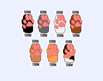 Bean Team Cute Cat Paw Sticker - Wetterfester Aufkleber