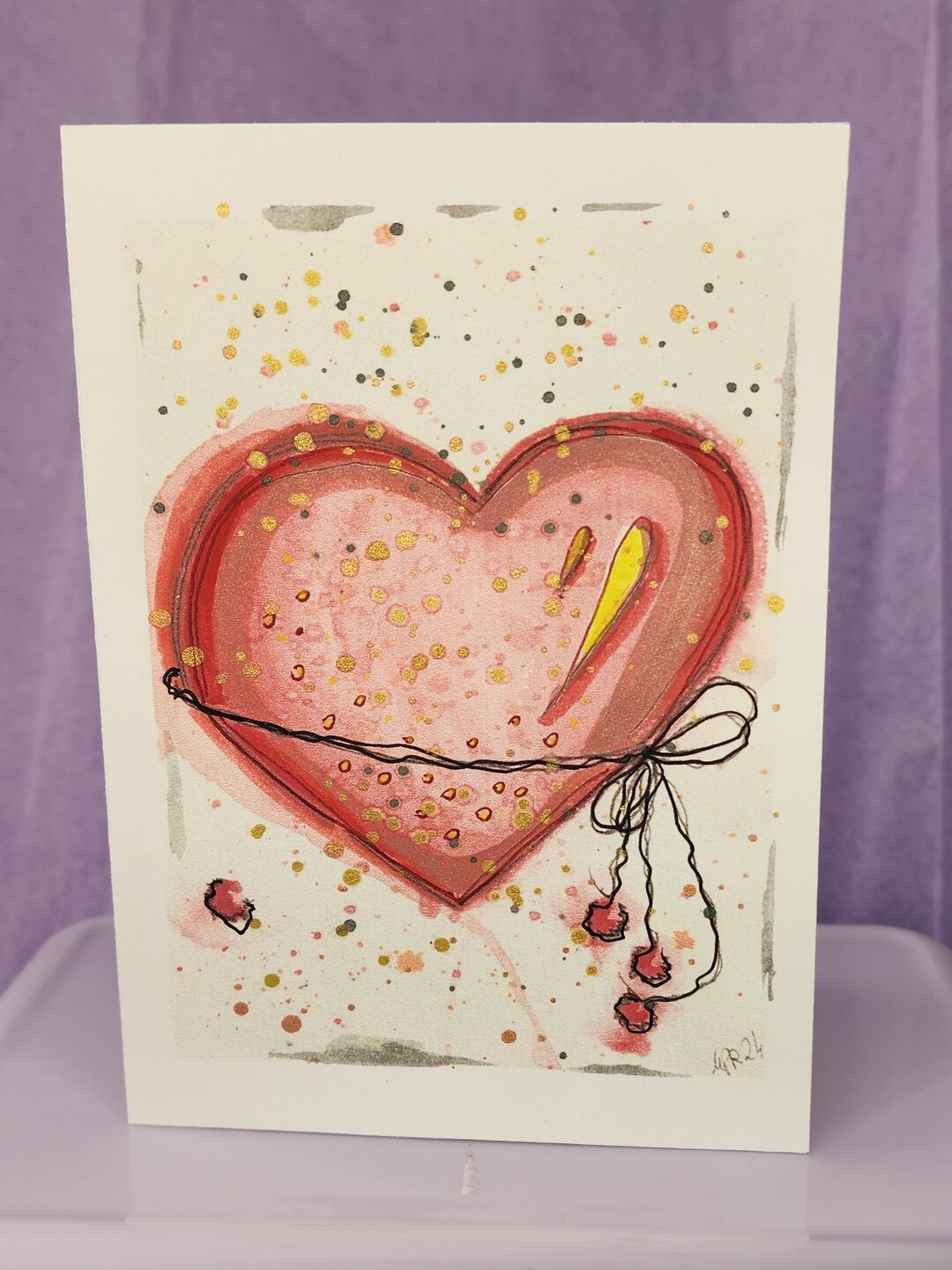 Red Heart • Handpainted Original Art Print Cards • Valentine's Day Card ...