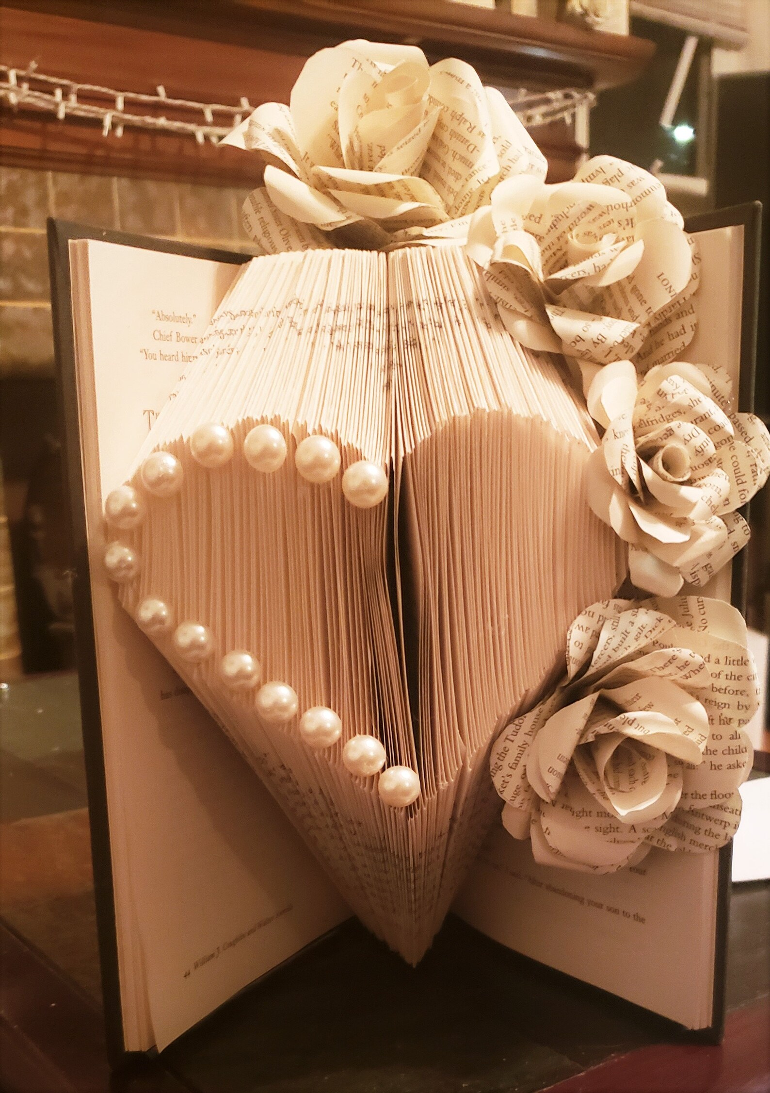 Folded Book Hearts by NovelEruptions Etsy
