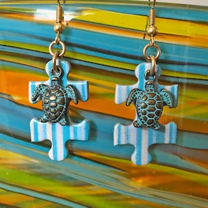 Puzzle Piece Earrings Beachy Vibe
