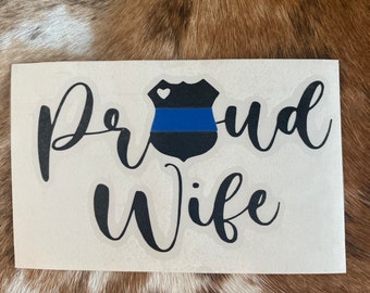 Stolze Polizeifrau Aufkleber - Polizei Geschenk | PolizeiFrau Geschenk | Trooper Ehefrau | LEO Frau Geschenk | Stellvertretende Frau | Strafverfolgung Frau Geschenk |