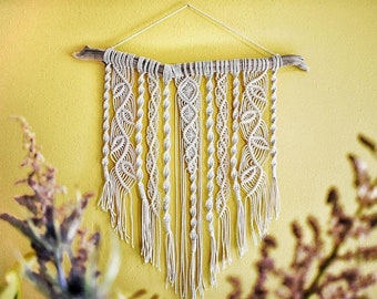 Macrame wall hanging, Wall art, Wall decor, Wall art decor, Macrame Art wall hanging, Handmade gift, House warming, White boho wall decor