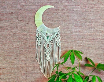 Handmade Macrame Moon , Half Moon Macrame , Moon Wall decor , Macrame Wall Hanging , Nursery room Decor  , Wall Art , Baby Shower