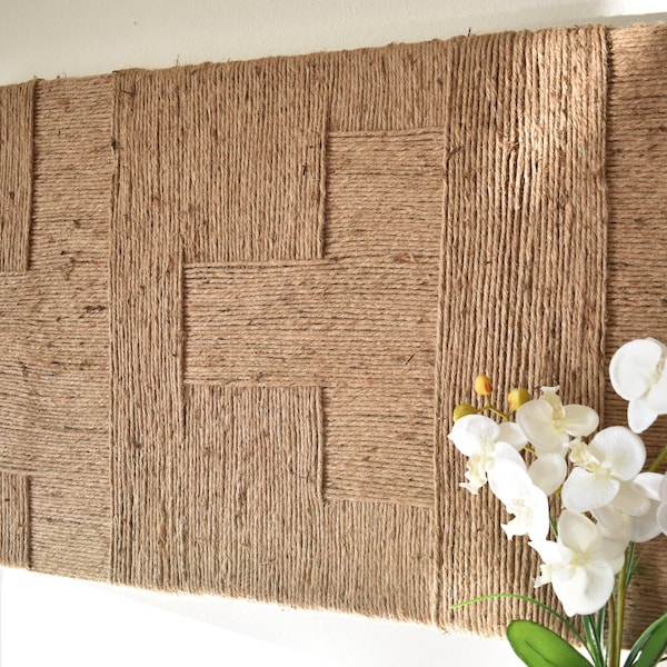 Große Leinwand String Art, Geometrische Seil Kunstwerk, Minimalistische Threads Wanddekor, Handgemachte Gerahmte Textile Wandkunst, Modernes Boho Dekor