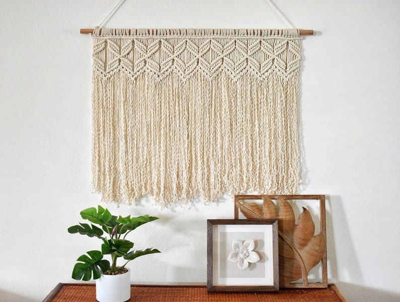Large Wall Hanging Neutral Colors Minimalist Wall Tapestry Etsy