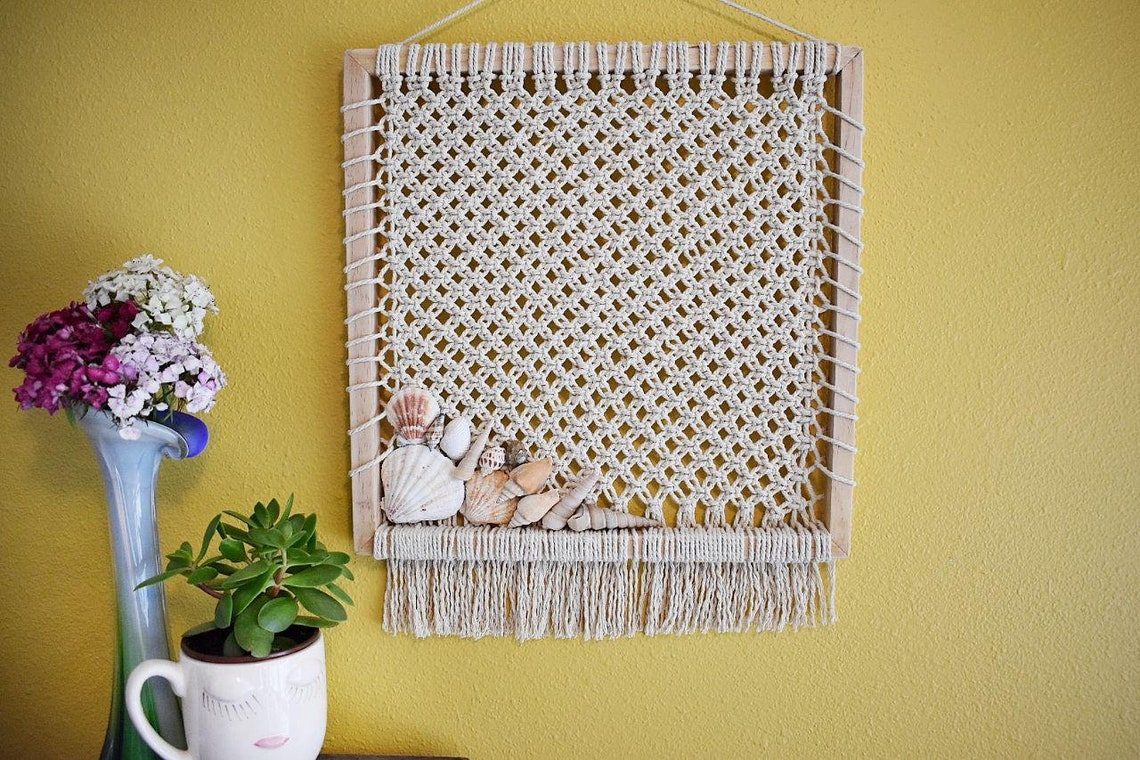 Macrame bulletin board / Earring organizer Etsy