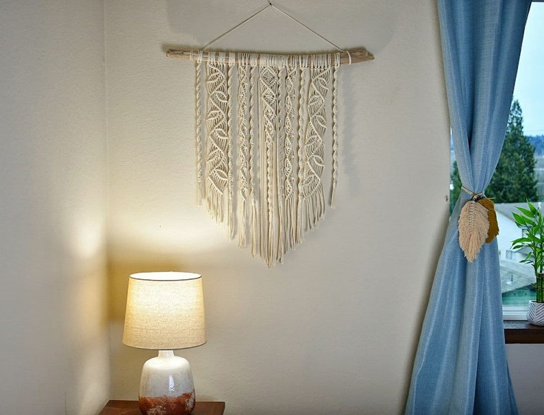 handmade macrame wall hanging, hanging art, bohemian wall art