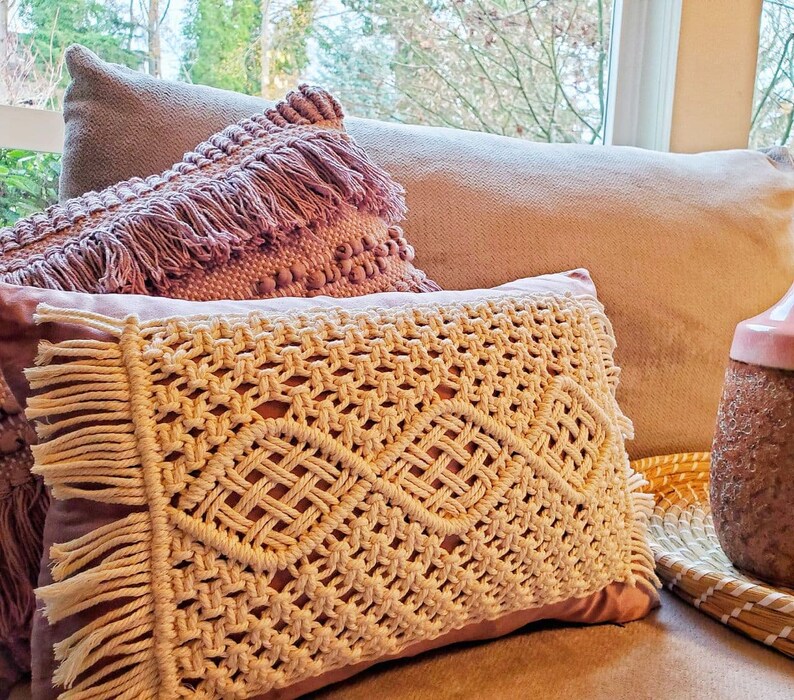 Macrame Pillow Throw Pillow Macrame Cushion Handmade Etsy Hong Kong