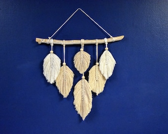 Macrame Leaf Wall Hanging, Macrame Wall Hanging, Wall Art, Boho Home Decor, New Home Gifts, Farmhouse Decor