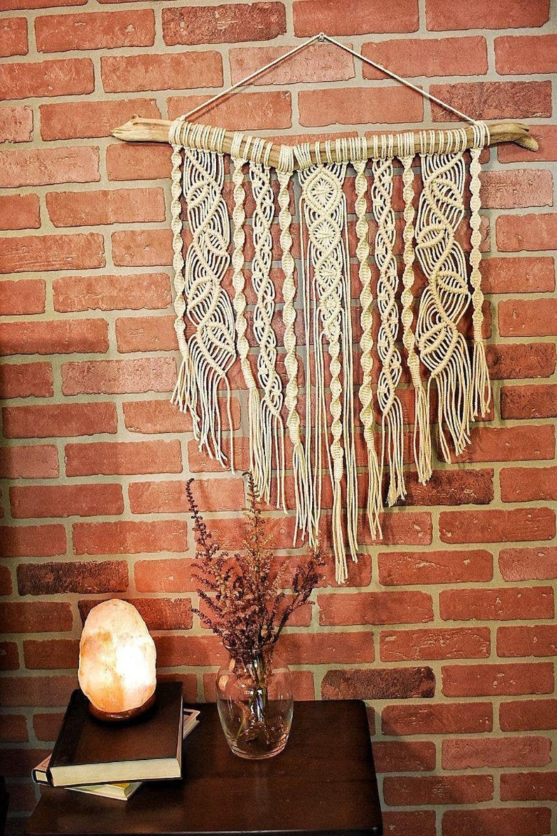 handmade macrame wall hanging, hanging art, bohemian wall art
