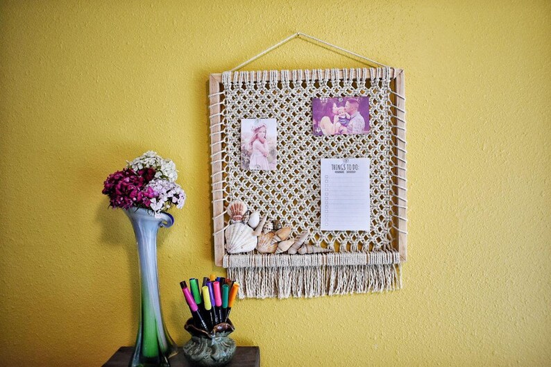 Macrame bulletin board / Earring organizer Etsy