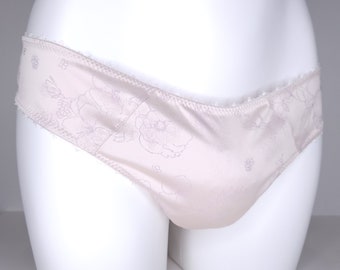 Satin Mens Panties Light Colored Beige and Pink. Matching Satin Lingerie.