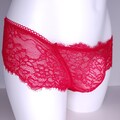Hot red lace sissy panty. Crossdress underwear thongs and bikini panties.