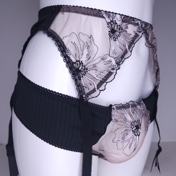 blue satin garter belt Gay Man Garter Belts main image 0