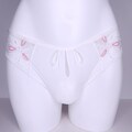Thong and Panties for Crossdressing Men, silky soft off-white. Sissy Lingerie Small and Extra Large Sizes. Feminine Men's Panties.