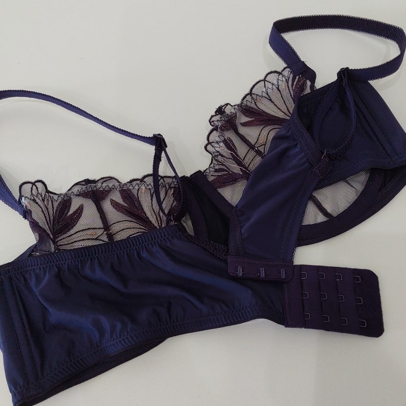 AA Cup Size Soft Bra for Men in Dark Purple. Cross Etsy