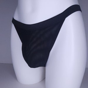 Sissy Black Sheer G-string Thongs for Men. Feminine Male Panties. Sexy Delicate See Through.