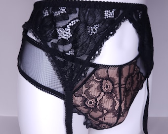 Vintage Garter Belt by Chantelle Femilet | Black Lace Suspender Belt | Size  M/L - Etsy