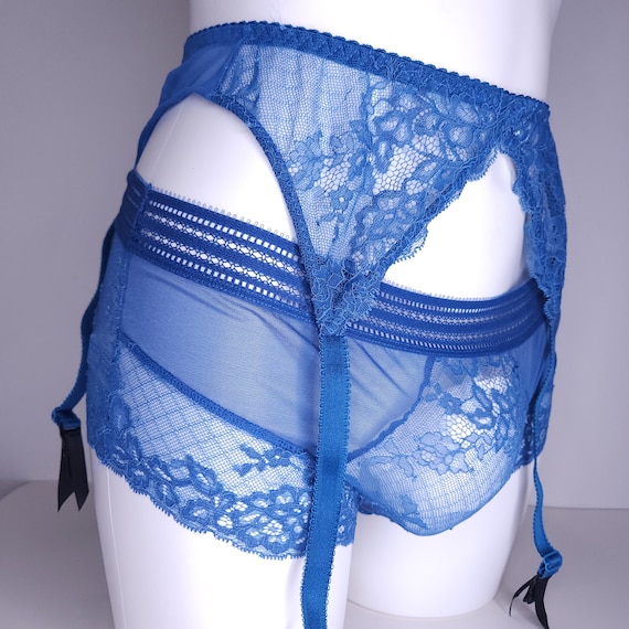 Blue Lace Sissy Garter Belt for Crossdressers. M2F Lingerie for Men. Sissy  Lingerie Sets. - Etsy