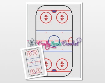 Hockey Arena Pattern Graph With Single Crochet Written, Hockey Graphgan, Hockey Crochet Pattern, Hockey Blanket, Hockey Throw, Hockey Graph
