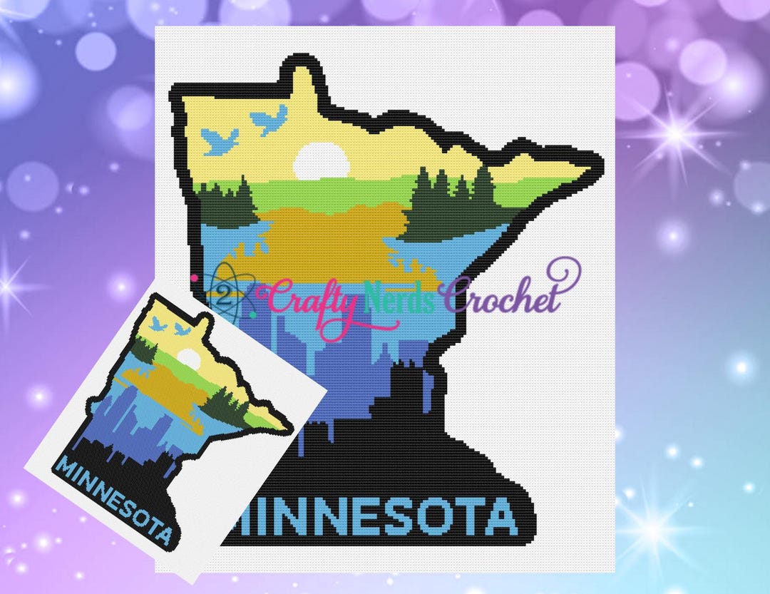 Minnesota Crochet Pattern Graph With Single Crochet Written, Minnesota ...