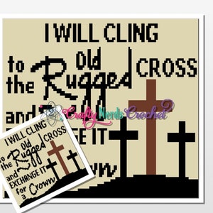 Old Rugged Cross Pattern Graph With HDC Written, Crosses Graphgan, Crosses Blanket, Crosses Crochet Pattern, Jesus Cross Pattern, Christian