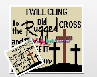 Old Rugged Cross Pattern Graph With HDC Written, Crosses Graphgan, Crosses Blanket, Crosses Crochet Pattern, Jesus Cross Pattern, Christian