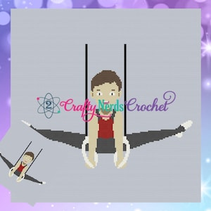 Gymnast Rings Pattern Graph With SC Single Crochet Written, Gymnastics Graphgan pattern, Gymnastics Blanket pattern, Crochet Pattern graph
