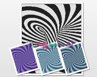 Illusion #3 NO SHADOW Pattern Graph With Single Crochet Written, Illusion Graphgan, Illusion  Blanket, Illusion Crochet Pattern, Throw