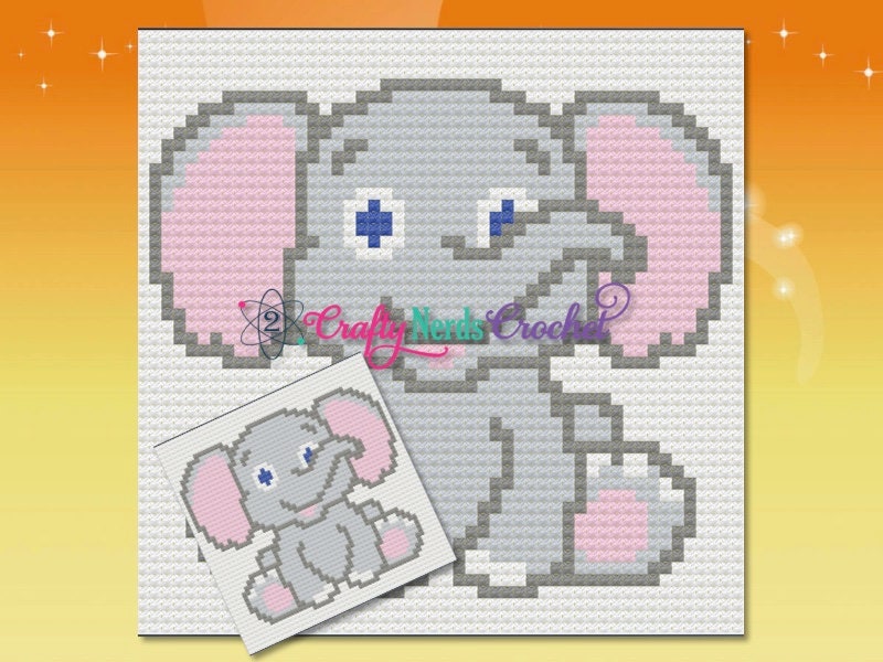 Elephant Graphgans Baby Elephant Throw Pattern Graph Pattern With C2C Written, Elephant ...