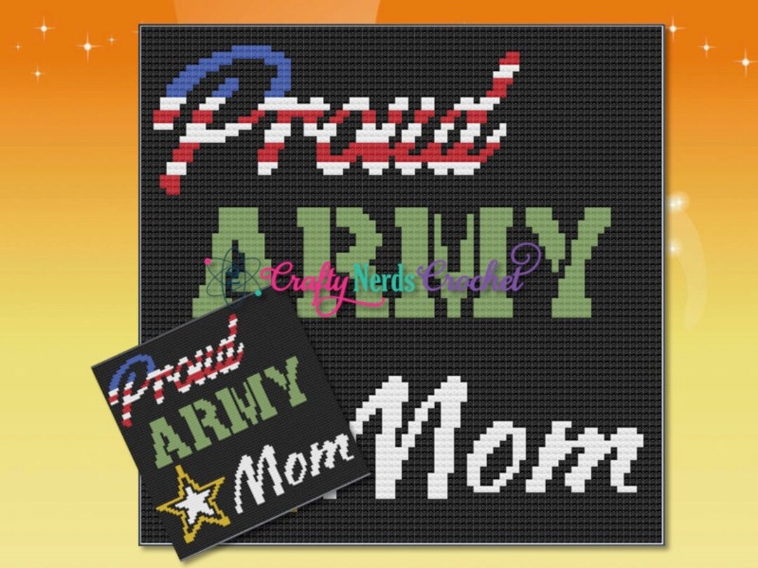 Proud Army Mom Throw Pattern Graph With C2c/minic2c Written, Army Mom