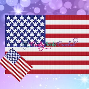 American Flag Pattern Graph With MiniC2C Written, American Flag Graphgan, American Flag Blanket DIY, Flag Crochet Pattern, Flag Pattern