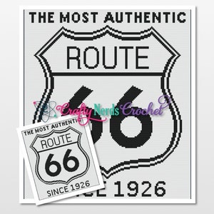 Route 66 Pattern Graph With Single Crochet Written, Route 66 Graphgan, Road Trip Blanket, Route 66 Crochet Pattern, Route 66 Trip Pattern