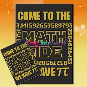 Math Side has Pi Pattern Graph With Single Crochet Written, Math Graphgan, Math Blanket, Math Pi Crochet Pattern, Star War Parody Pattern