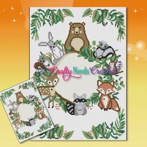 Woodland Creatures Skunk Pattern Graph With Single Crochet Written, Woodland Graphgan Pattern, Woodland Blanket Pattern, Woodland Pattern