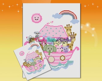 Noah's Ark Throw Pattern Graph With Single Crochet Written, Ark Graphgan, Ark Blanket, Noah's Ark Crochet Pattern, Noahs Ark, Christian