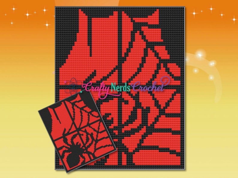 Graphghan Spider Stained Glass Halloween Spider Pattern Graph With C2C Written ...