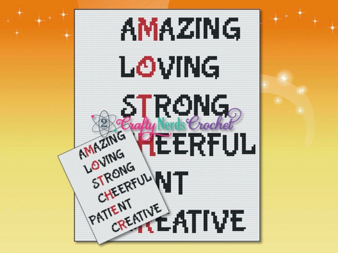 Mother Acrostic Pattern Graph With Minic2c Written, Mother Acrostic ...
