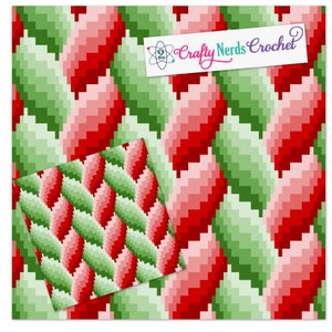 Braided Pillow Bargello Illusion with SC and Tunisian TSS Written, Braided Pillow, Braided Pillow Crochet Pattern, Braided Pillow Pattern