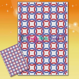 Double Wedding Ring Quilt Style Crochet Pattern with SC and TSS Written, Wedding Graphgan Pattern, Wedding Blanket Pattern, Crochet Pattern
