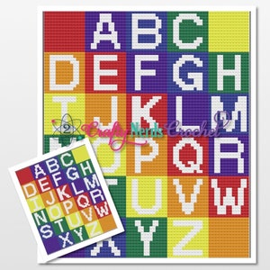 Alphabet Blocks Pattern Graph With MiniC2C Crochet Written, Alphabet Graphgan, Alphabet Blanket, Alphabet Crochet Pattern, Alphabet Pattern
