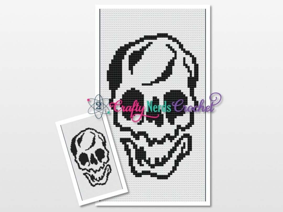 Skull Pattern Graph With C2C Written, Skull Graphgan, Skull Blanket ...