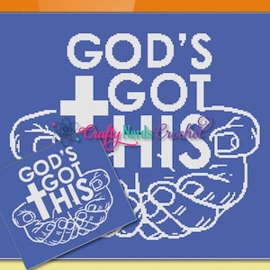 God&#39;s Got This Throw Pattern Graph With SC Written, Cross Graphgan, Cross Blanket, Cross Crochet Pattern, God Pattern, Christian, Faith
