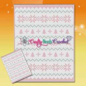 Fair Isle Pattern Graph With Single Crochet Bobble Written, Christmas Pattern Graphgan, Sweater Pattern Blanket, Crochet Pattern graph