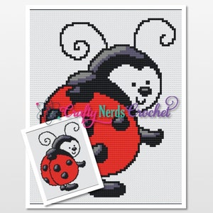 Ladybug Pattern Graph With Single Crochet and C2C Written, Ladybug Graphgan, Ladybug Blanket, Ladybug Crochet Pattern, Ladybug Pattern Graph