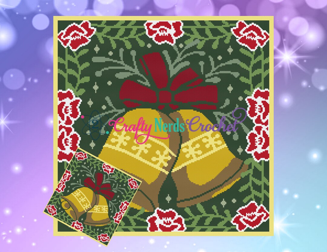 Christmas Bells Crochet Graph Pattern With SC and TSS Written, Bells ...