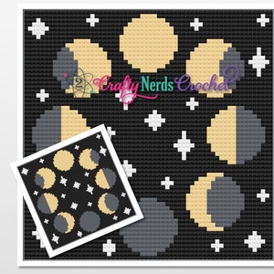 Moon Phases Pattern Graph with SC and MiniC2C Written, Moon Graphgan, Moon Blanket, Moon Crochet Pattern, Moon Graph, Phases of Moon Pattern