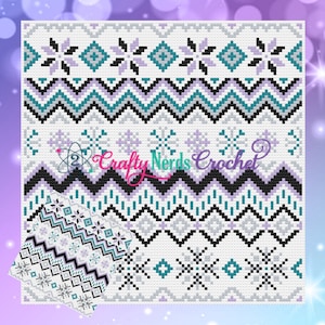 Fair Isle Snowflakes Crochet Pattern Graph With C2C/MiniC2C Written, Fair Isle Crochet Graphgan Pattern, Crochet Blanket Pattern